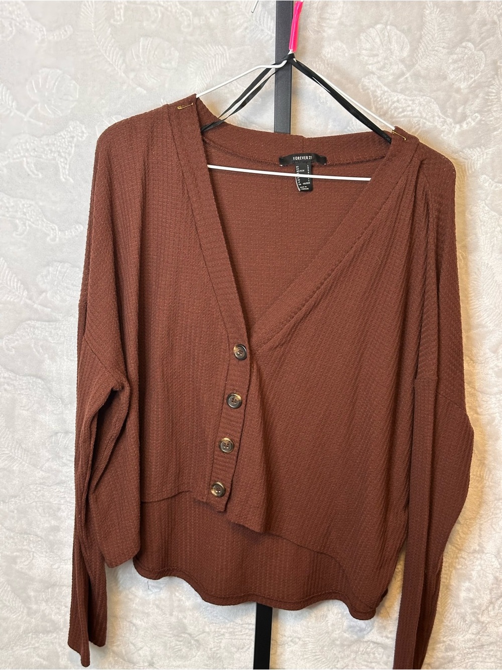 Forever 21 Rust-Brown Ribbed V-Neck Top - Picture 4 of 4